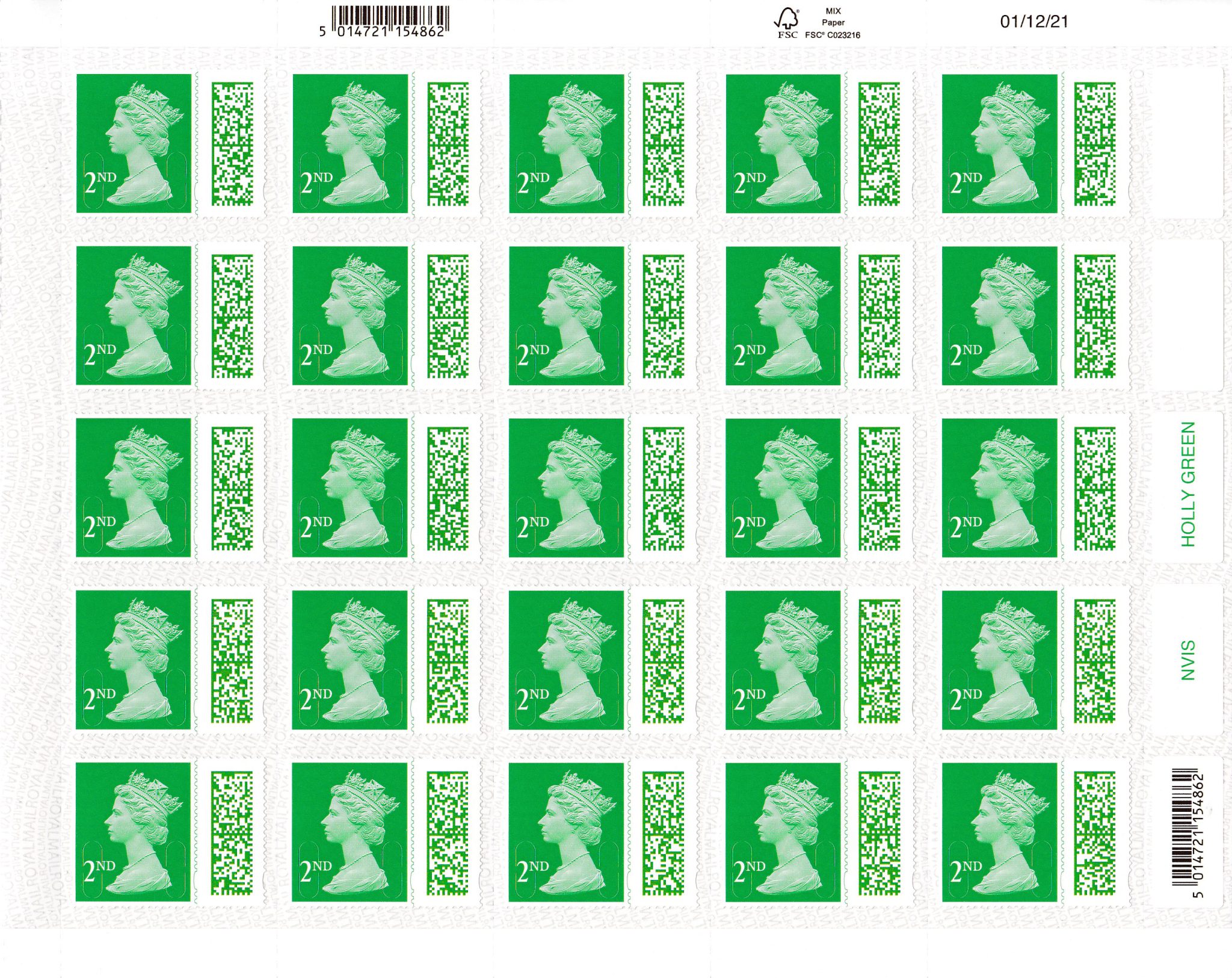 100 Barcode 2nd Class Stamps Philangles Shop